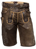Günstige, kurze Lederhose im urigen Antik-Look